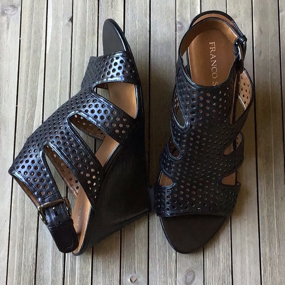 Franco Sarto Shoes - New Franco Sarto Black wedge Sandals size 10